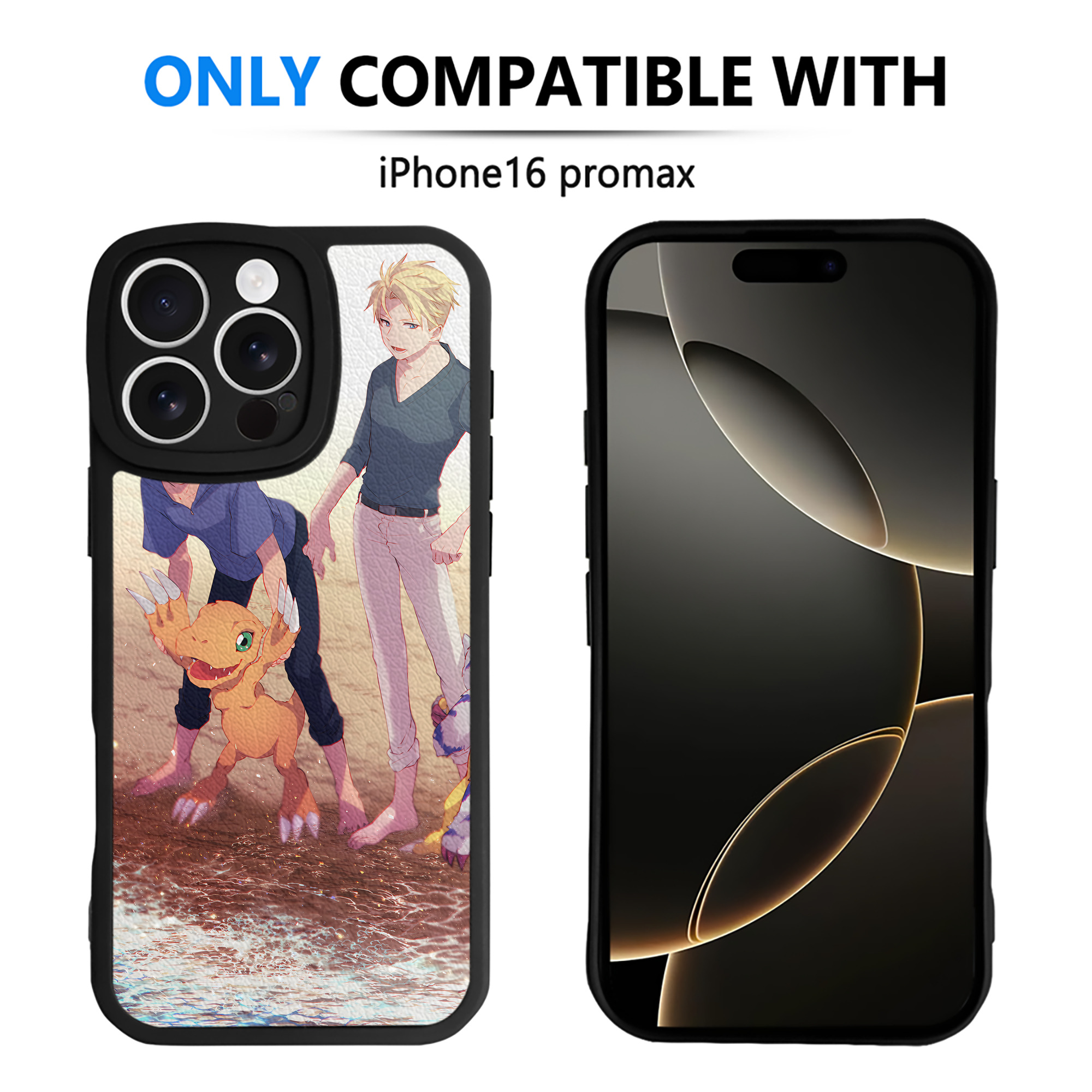 （画像用） Digimon デジタルモンスター/デジモン 【iPhone 16シリーズ対応】シリコンスマホケース（レザー調） 材質：シリコン